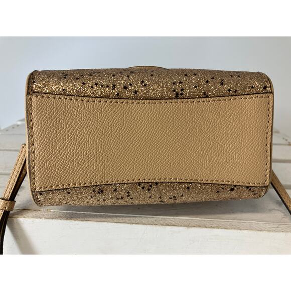 COACH F37747 MICRO GOLD MINI GLITTER BENNETT SATCHEL. STARS - Picture 7 of 16